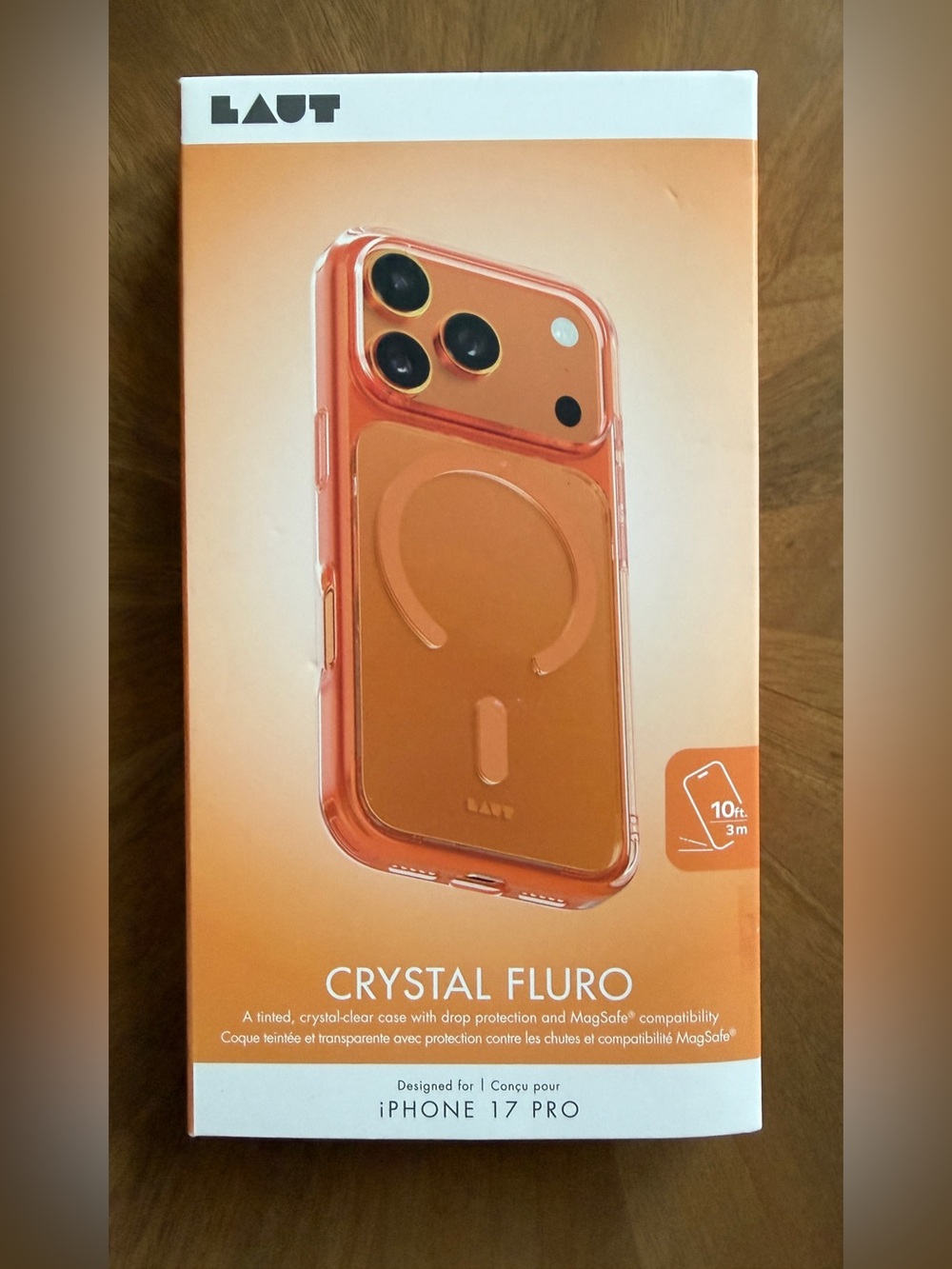 LAUT Crystal Fluro Case for iPhone 17 Pro — Orange Tint